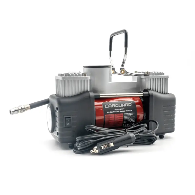 Expediere rapidă Compresor auto Carguard heavy-duty, dublu cilindru, 50 L/min, 150 PSI, LED