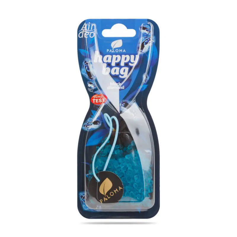 Preț mic Odorizant auto Paloma Happy Bag Black Diamond cu bile parfumate, 4 săptămâni