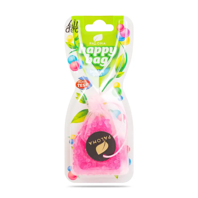 Livrare rapidă Odorizant auto Paloma Happy Bag Bubble Gum, aroma dulce, pana la 4 saptamani