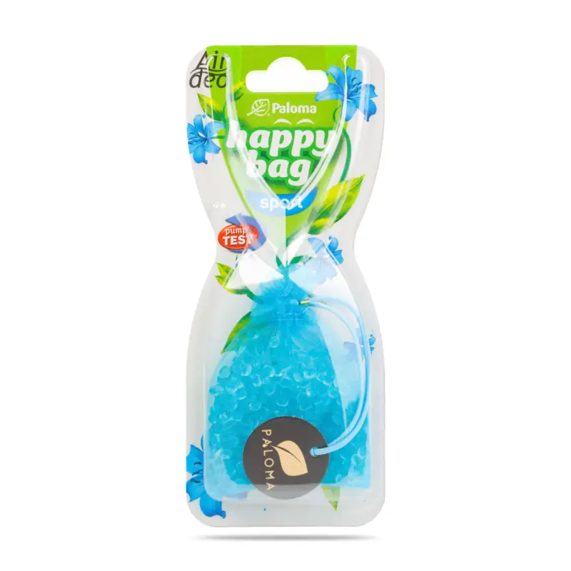 Lichidare de stoc Odorizant auto Paloma Happy Bag Sport cu parfum energizant, pana la 4 saptamani