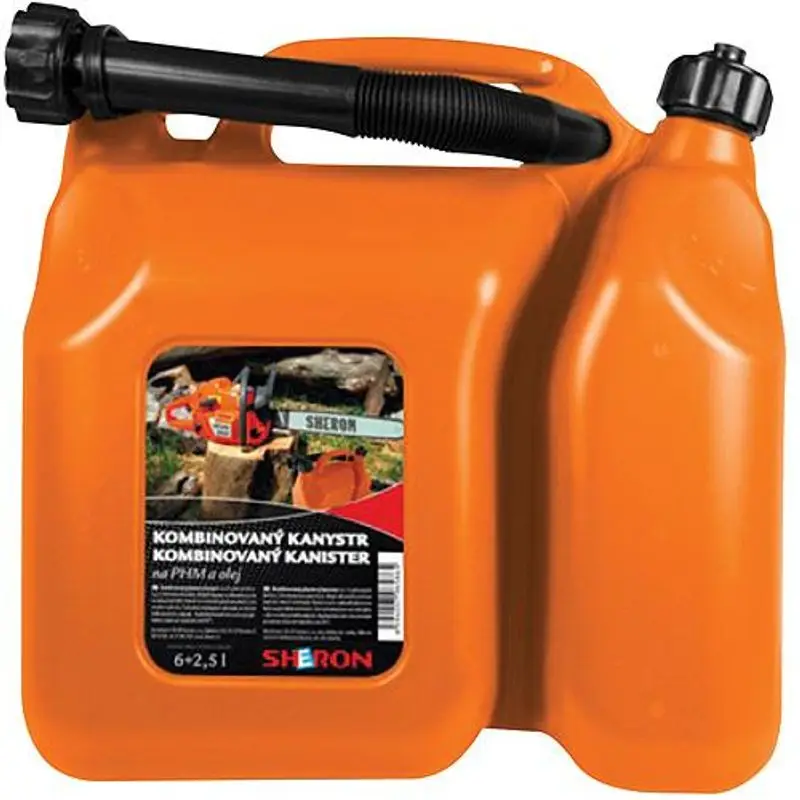 Canistră combinată Sheron 6L combustibil + 2,5L ulei, cu pâlnie Cumpărături sigure