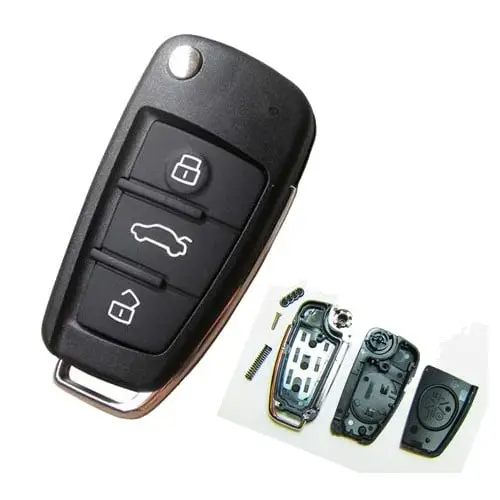 Ultima șansă Carcasă cheie tip briceag compatibilă Audi A6 C6/A4 B7, model nou, aftermarket