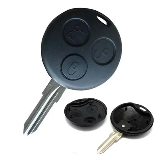Cumpărături sigure Carcasă cheie auto compatibilă Smart Fortwo, 3 butoane, fără electronică