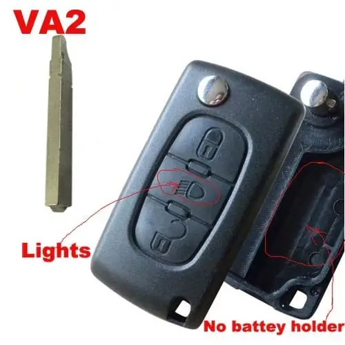 Carcasă cheie tip briceag compatibilă Citroen, 3 butoane, fără suport baterie Doar azi