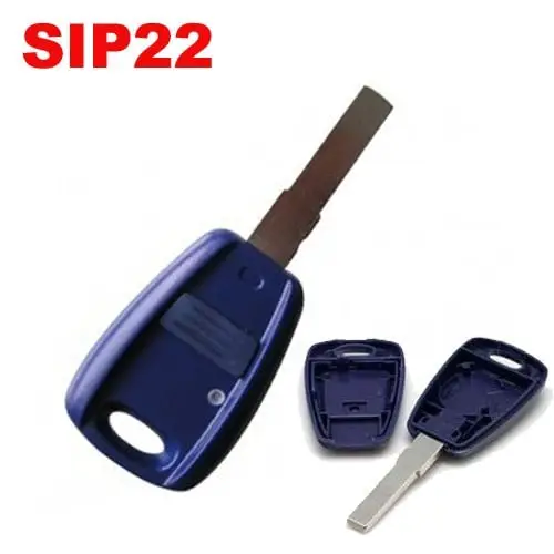 Chilipir Carcasă cheie auto compatibilă Fiat Doblo cu 1 buton, lamelă SIP22
