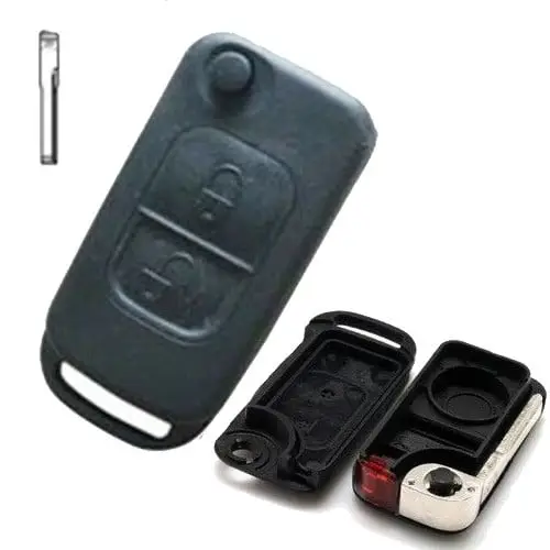 Livrare rapidă Carcasă cheie tip briceag compatibilă Mercedes-Benz, 2 butoane, lamelă HU64 (2 track)