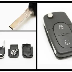 Promoție Carcasă cheie tip briceag compatibilă Audi, 2 butoane, lamelă HAA, fără logo
