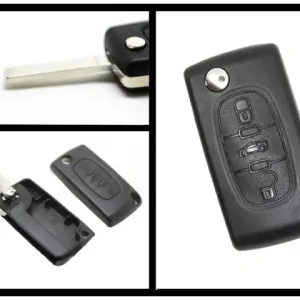 Carcasă cheie tip briceag compatibilă Peugeot 407, 3 butoane, fără cip Reducere extra