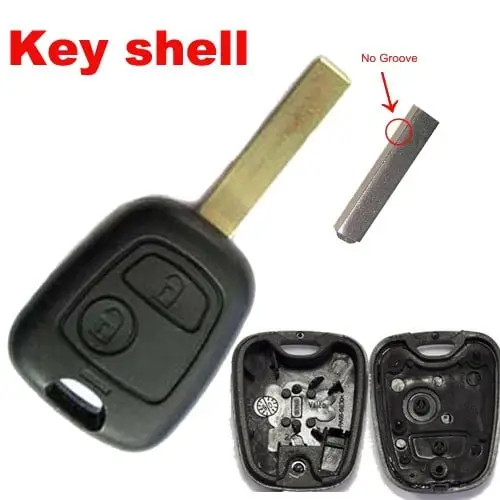 Super ofertă Carcasă cheie auto compatibilă Peugeot 307, 2 butoane, lamelă laser, fără logo