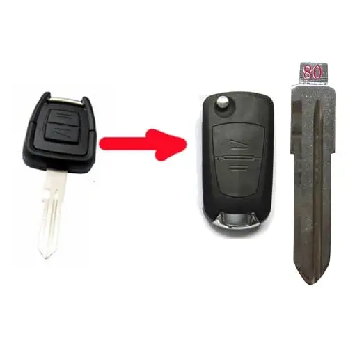 Doar azi Carcasă cheie tip briceag compatibilă Opel Zafira/Astra/Vectra, 2 butoane