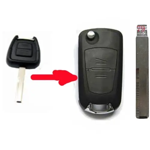 Carcasă cheie tip briceag compatibilă Opel Vectra B, 2 butoane, lamelă HU43 Ieftin
