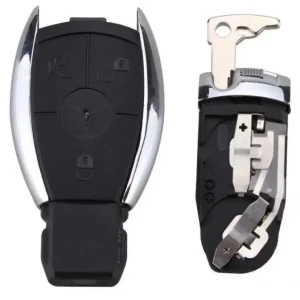 Carcasă cheie SmartKey compatibilă Mercedes-Benz, 3 butoane, model cromat Reducere extra