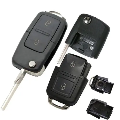 Preferatul clienților Carcasă cheie tip briceag compatibilă Skoda, 2 butoane, suport CR2032, aftermarket