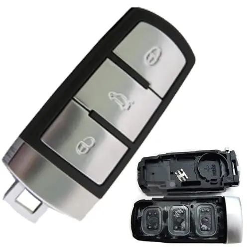 Carcasă cheie smartkey compatibilă VW Passat B6/CC, cu lamelă urgență (Aftermarket) Preț mic