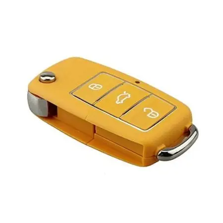 Preț promoțional Carcasa cheie briceag cu 3 butoane, galbena, design nou, aftermarket