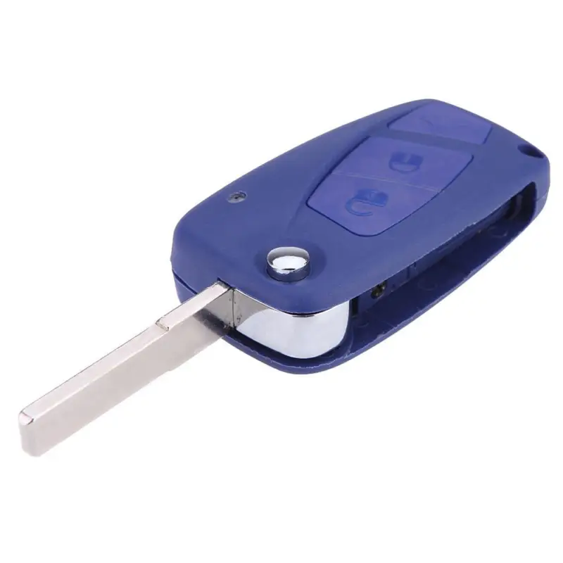 Lichidare de stoc Carcasă cheie tip briceag compatibilă Fiat Stilo, 3 butoane, albastră (SIP22)