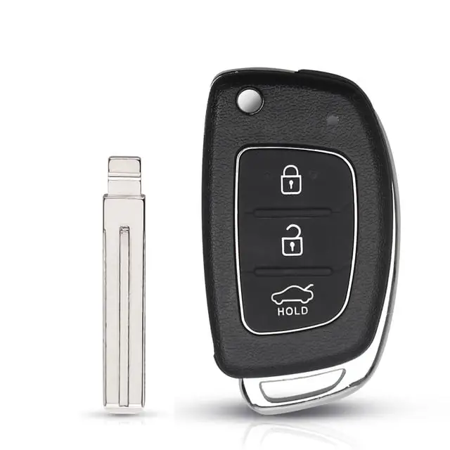Popular Carcasă cheie tip briceag compatibilă Hyundai, 3 butoane, model nou, lamelă specială