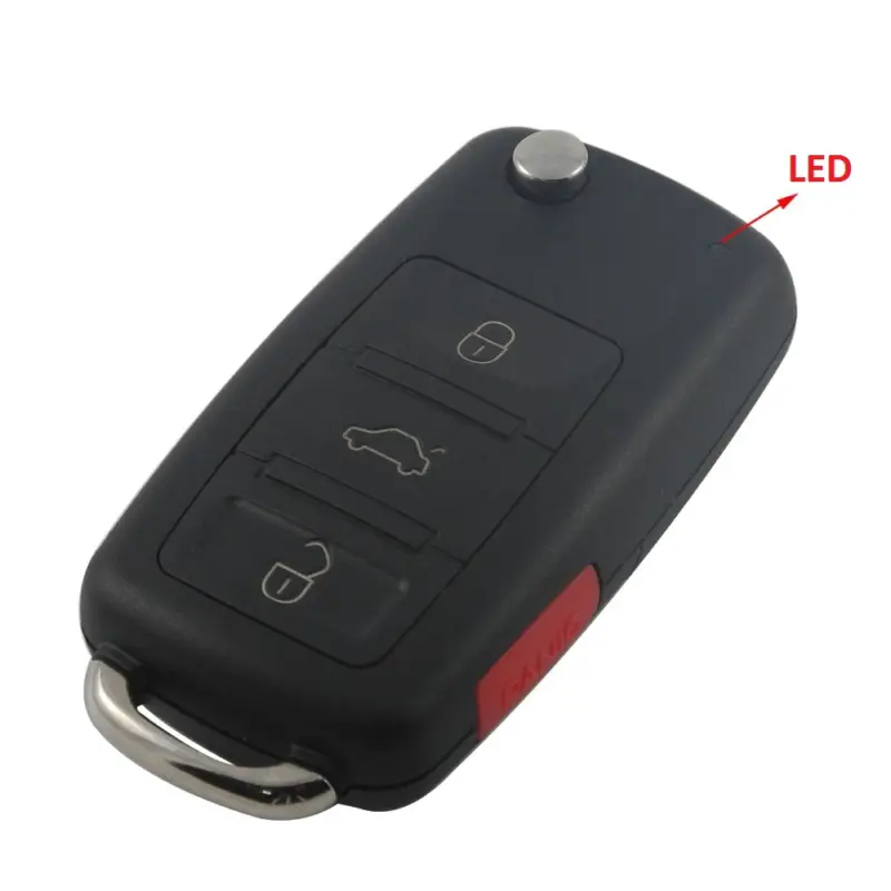 Cel mai vândut Carcasă cheie briceag compatibilă Touareg, 3 butoane + buton panică, neagră