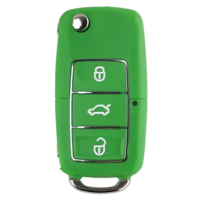 Comandă acum Carcasă cheie briceag 3 butoane verde, design nou, compatibilă VW/Seat/Skoda