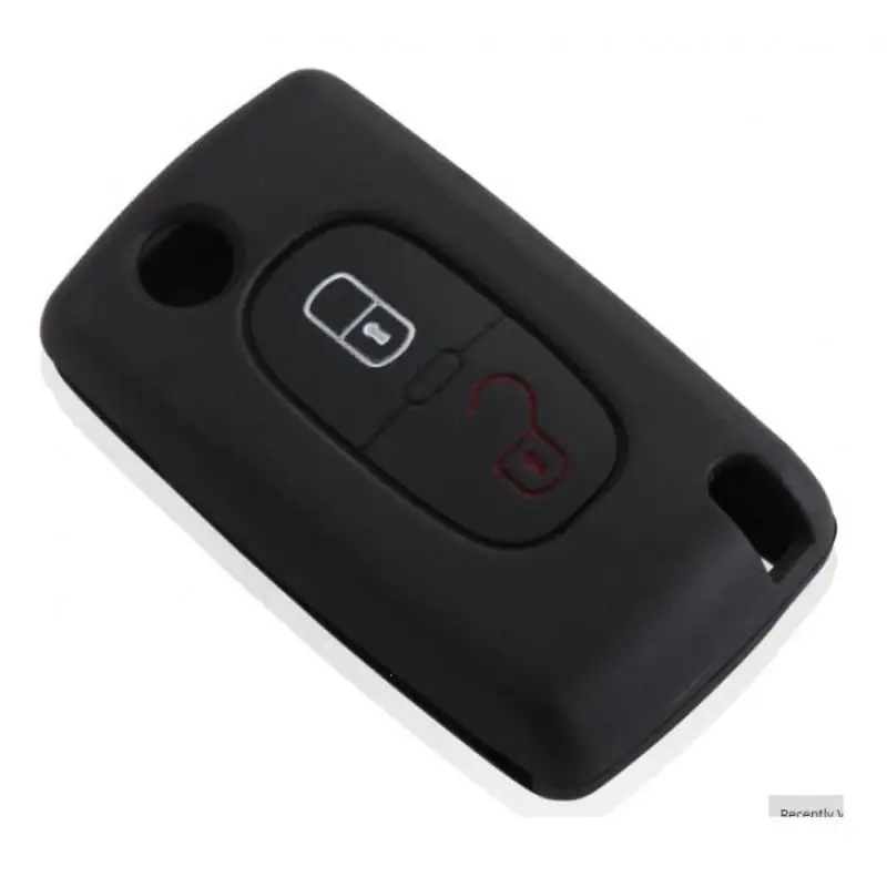Cel mai bun preț Husă din silicon neagră pentru cheie Citroën/Peugeot, 2 butoane