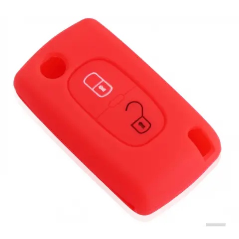 Husă din silicon roșu pentru cheie Citroen/Peugeot cu 2 butoane, protecție zilnică Ofertă specială