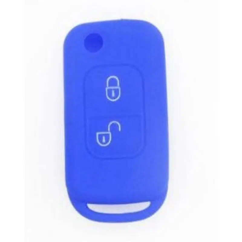 Ofertă limitată Husă cheie Mercedes, 2 butoane, din silicon albastru – protecție și grip