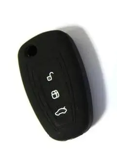 Cel mai vândut Husă din silicon pentru cheie briceag Ford Focus, 3 butoane, neagră