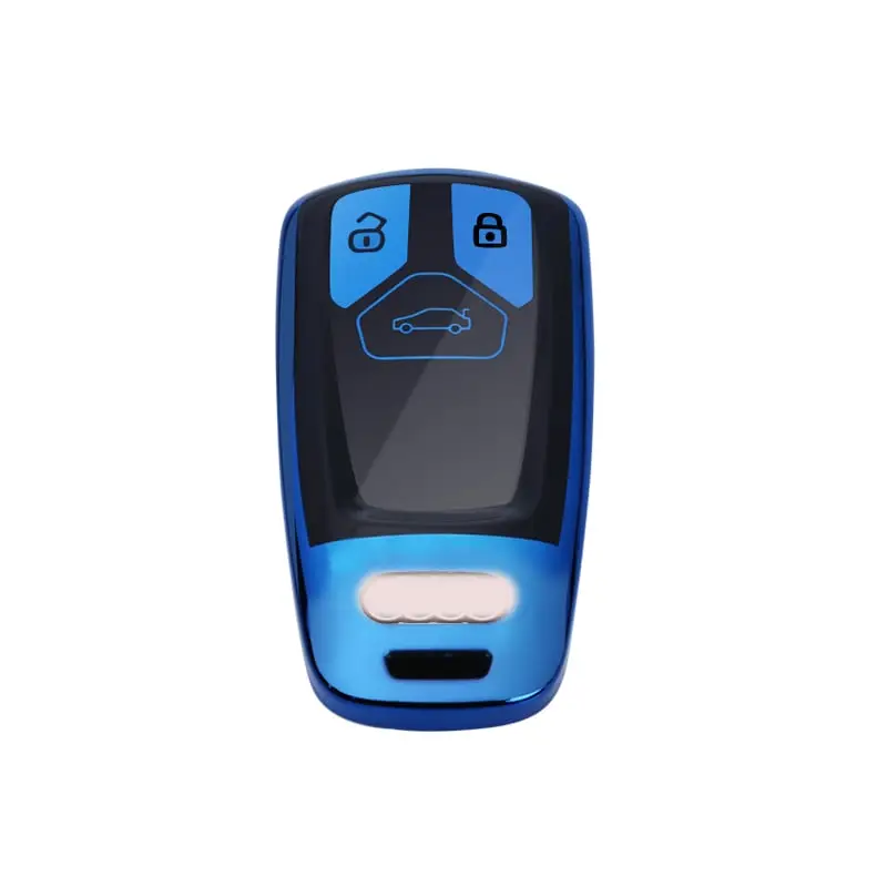 Husă cheie compatibilă Audi SmartKey TPU+PC albastru-negru, protecție premium Ofertă exclusivă