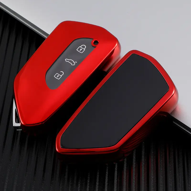 Husă cheie Smartkey compatibilă VW Golf 8 (MK8) 3 butoane, TPU roșie Cumpărături sigure