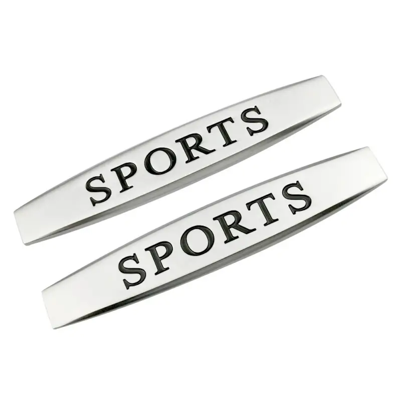 Set 2 x Embleme auto metalice, autoadezive, model "SPORTS", finisaj Crom, dimensiune, 10 x 1,5 cm FAVLine Selection Retur gratuit