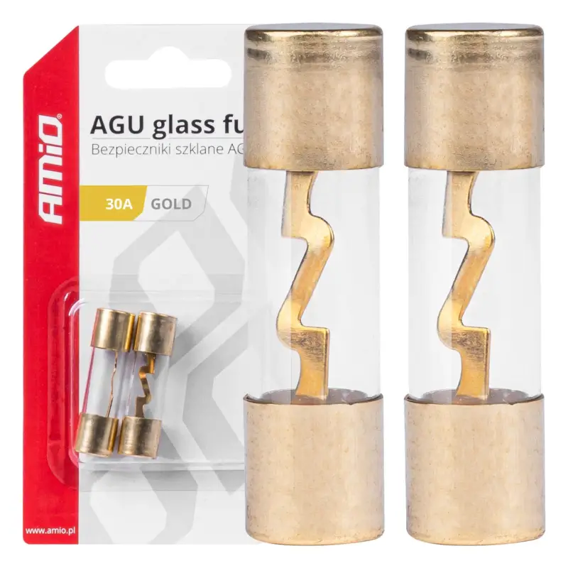 Set 2 sigurante din sticla tip AGU, contacte aurite, 30A FAVLine Selection Expediere rapidă