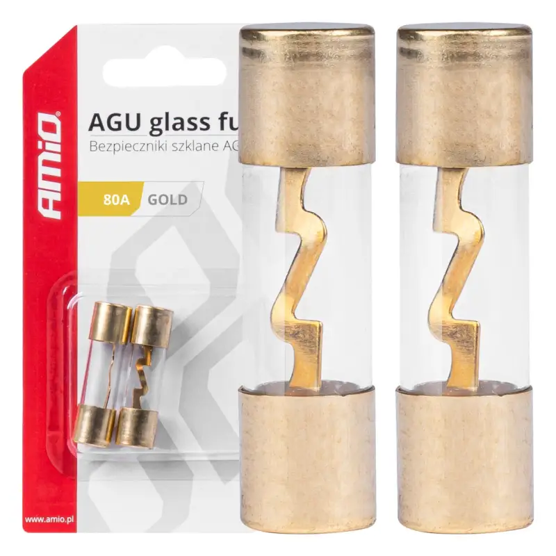 Set 2 sigurante din sticla tip AGU, contacte aurite, 80A FAVLine Selection Doar azi