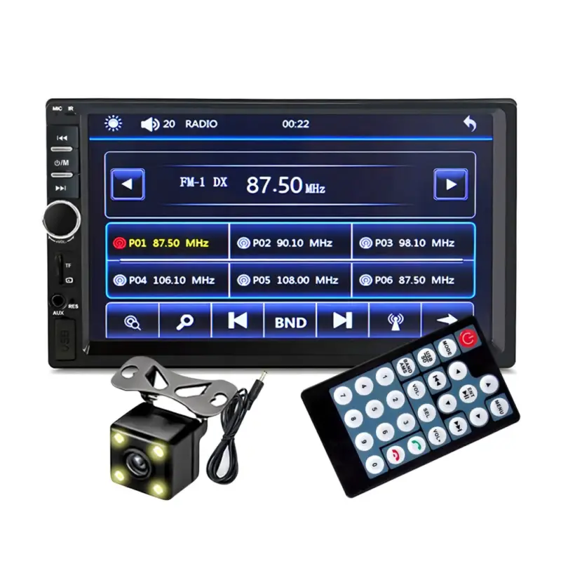 Player Video Auto dimensiune 2DIN, + Camera Marsarier INCLUSA, TouchScreen de 7 inch, 4 x 50W, model WDS-30 cu Bluetooth, Handsfree, Radio, MP3, WMA, MP4, AUX, Card, Telecomanda FAVLine Selection Reducere specială