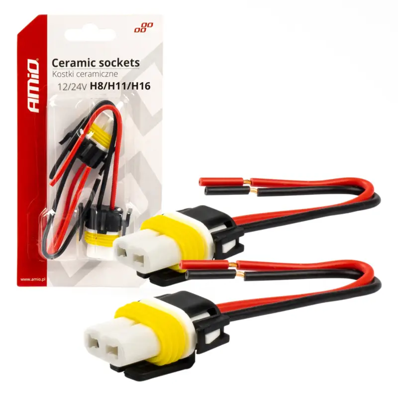 Transport gratuit Set 2 mufe ceramice drepte, soclu H8, H11, H16, rezistente termic FAVLine Selection