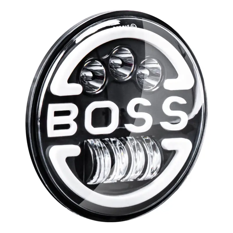Reducere specială Lampa Suplimentara LED pentru Vehicule Off-Road, ATV, SSV, cu inscriptie "BOSS" si functii: Faza Lunga, Faza Scurta, Semnalizare, Pozitie, tensiune alimentare 9 - 36V, diametru Ø170 mm FAVLine Selection