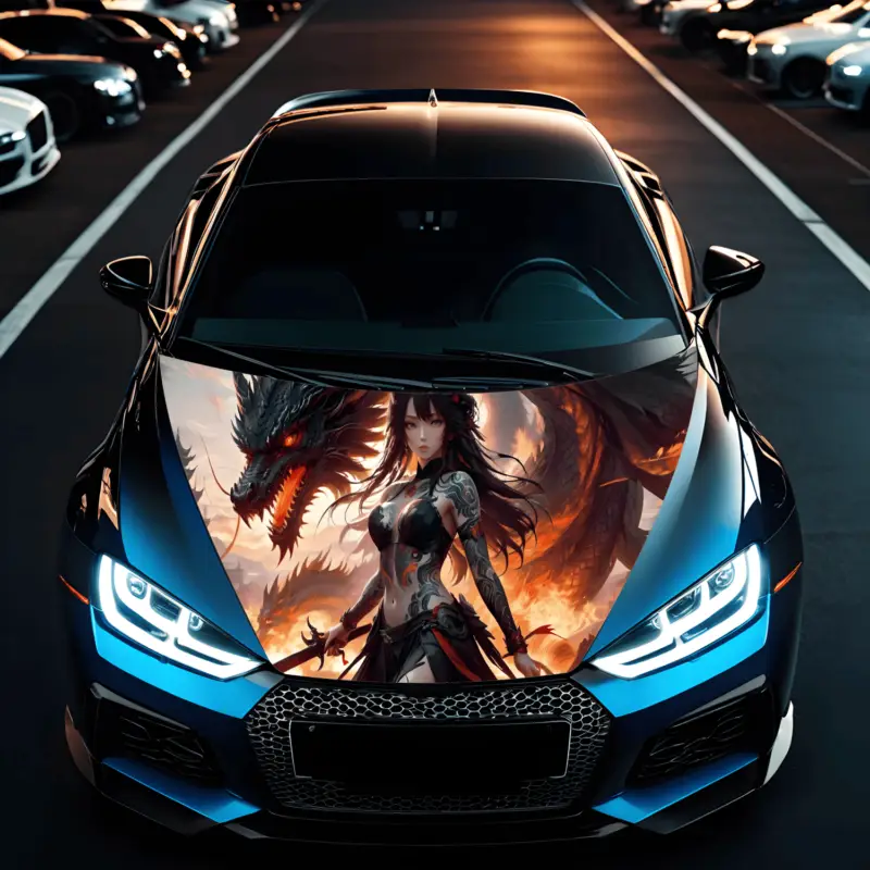 Folie Capota Auto "Hood Art" rezistenta la exterior, marime L (180 x 130cm) - Cod: AVX-CAPOTA-011L FAVLine Selection Reducere de preț