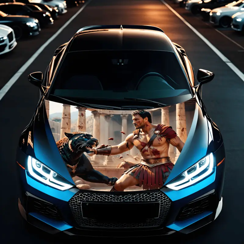 Doar azi Folie Capota Auto "Hood Art" rezistenta la exterior, marime L (180 x 130cm) - Cod: AVX-CAPOTA-015L FAVLine Selection