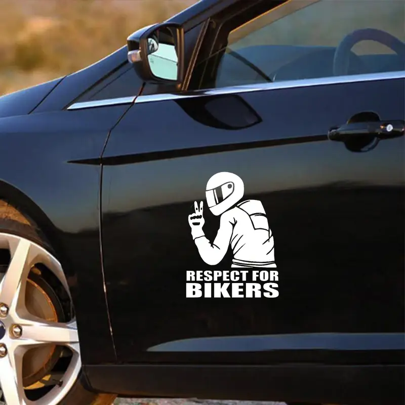 Sticker autoadeziv pentru vehicule Off Road, model "Respect For Bikers", dimensiune 17 x 12 cm, culoare Alba FAVLine Selection Cumpără online