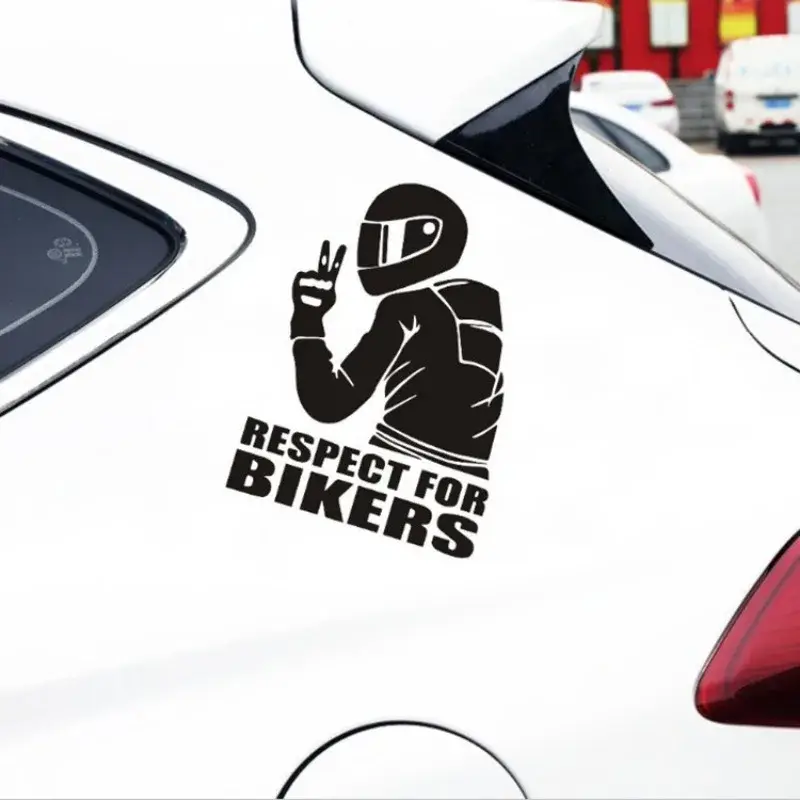Preț promoțional Sticker autoadeziv pentru vehicule Off Road, model "Respect For Bikers", dimensiune 17 x 12 cm, culoare Neagra FAVLine Selection