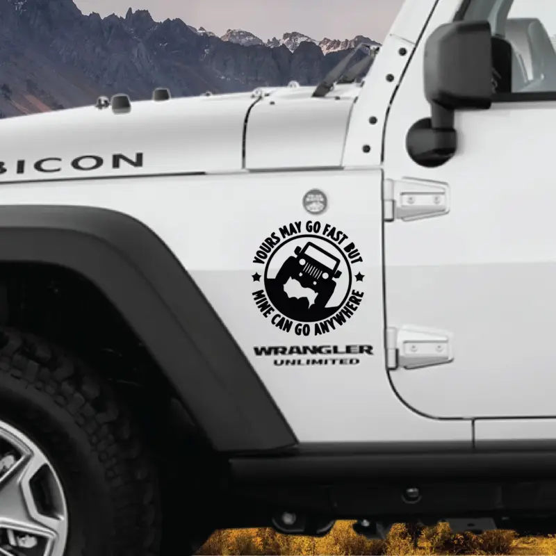 Ieftin Sticker autoadeziv pentru vehicule Off Road, model "You Can Go Fast", dimensiune 30 x 30 cm, culoare Neagra FAVLine Selection