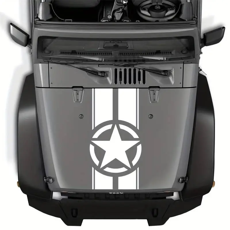 Sticker autoadeziv pentru vehicule Off Road, model "Army Star", dimensiune 90 x 43 cm, culoare Alba FAVLine Selection Preț mic