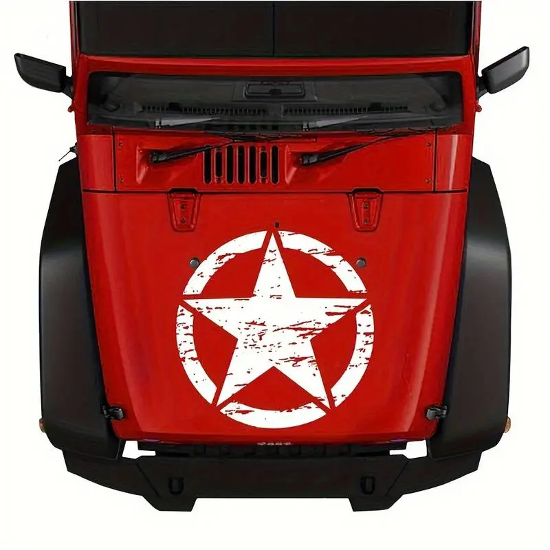 Doar azi Sticker autoadeziv pentru vehicule Off Road, model "Rusted Army Star", dimensiune 50 x 50 cm, culoare Alba FAVLine Selection