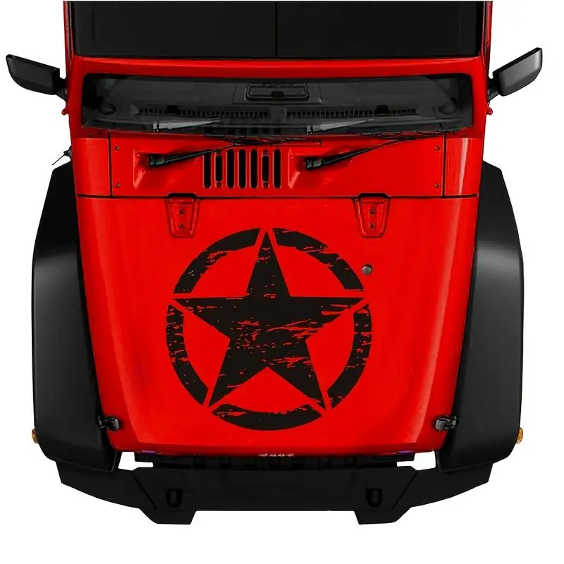Sticker autoadeziv pentru vehicule Off Road, model "Rusted Army Star", dimensiune 50 x 50 cm, culoare Neagra FAVLine Selection Livrare expres