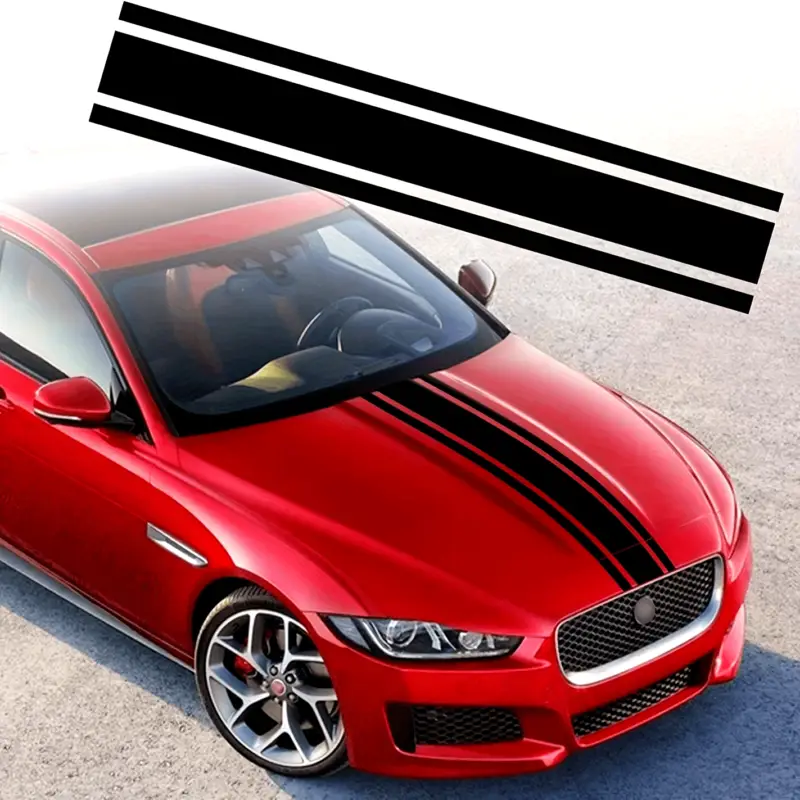 Chilipir Sticker autoadeziv Tuning, model "Triple Stripes", dimensiune 125 x 22 cm, culoare Neagra FAVLine Selection