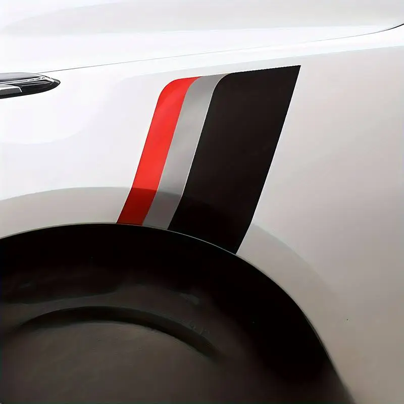 Ultima șansă Sticker autoadeziv Tuning, model "Racing Flag", dimensiune 30 x 24 x 17 cm, culoare Negru/Argintiu/Rosu FAVLine Selection
