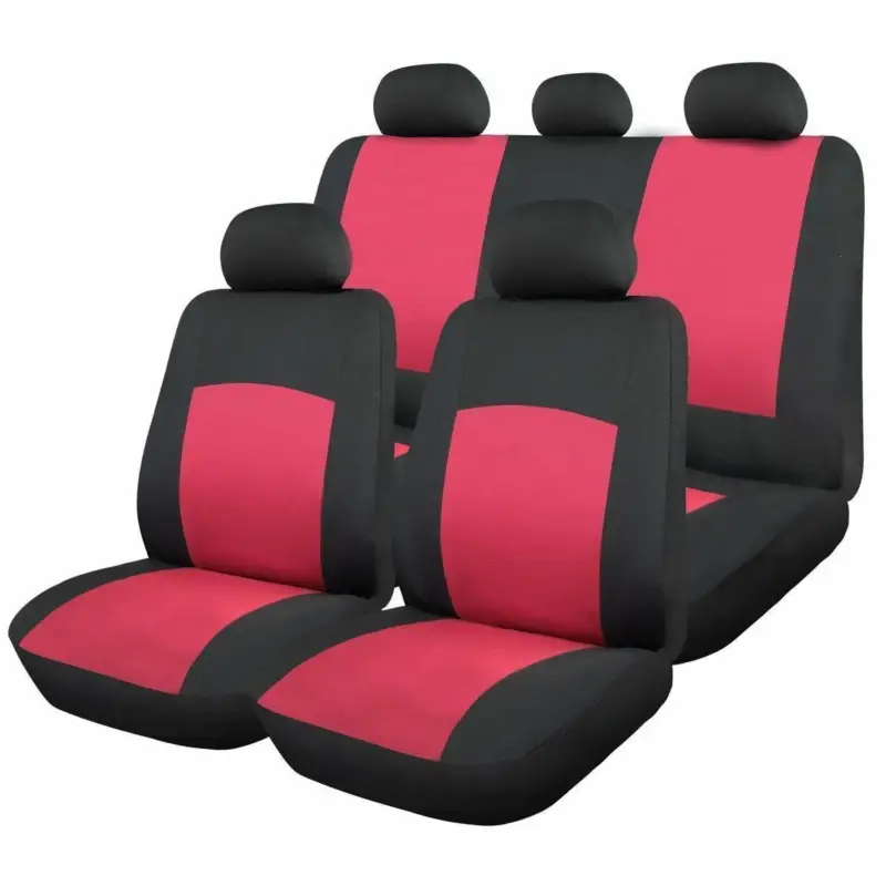 Huse Scaun Auto, 9 piese, universale, culoare Rosu-Negru FAVLine Selection Discount