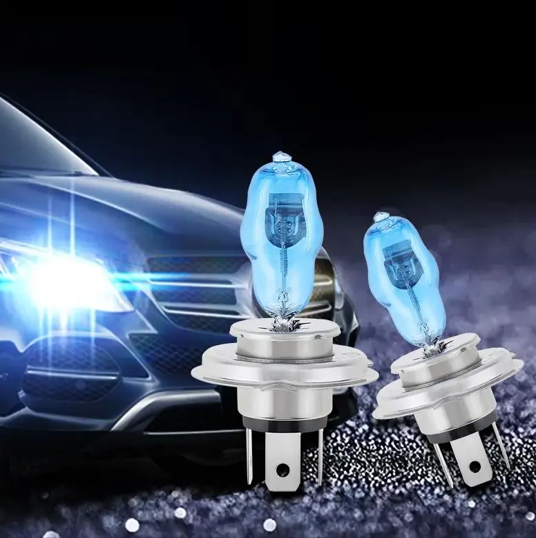 Set 2 becuri halogen H4 - P43 "HOD HI-POWER", putere 90/100W, lumina alba 5000K, 12V, imitatie xenon, cu mufe ceramice FAVLine Selection Ieftin