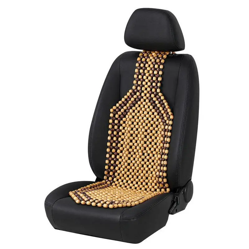 Promoție Husa pentru scaun auto cu bile de masaj din lemn, culoare Bej/Maro FAVLine Selection