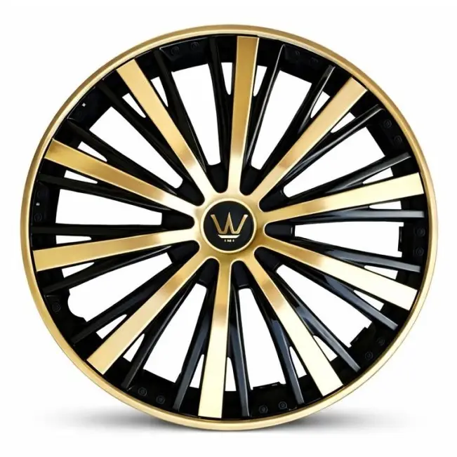 Cumpără online Set 4 capace roti VELAR Monarch Gold/Black, design multi-spoke Premium, ABS rezistent, Universal, pentru jante R15 FAVLine Selection