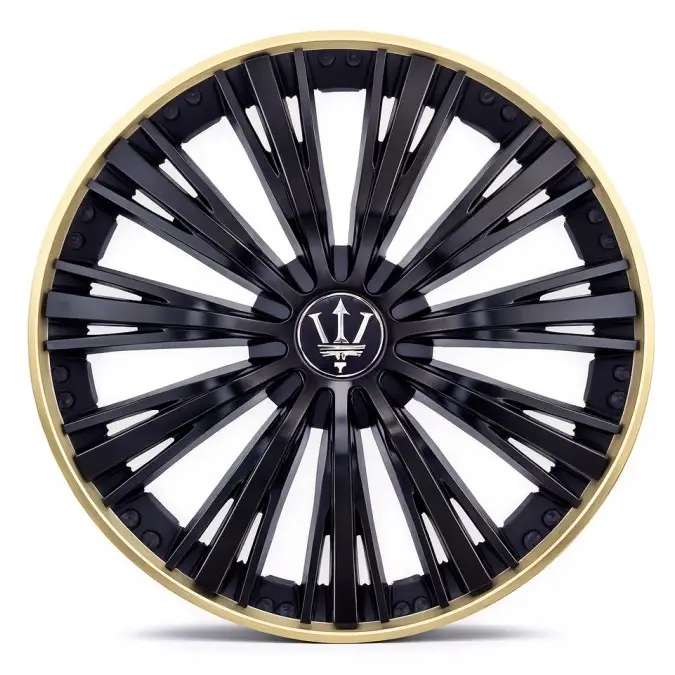 Set 4 capace roti VELAR Trident Gold/Black, design multi-spoke Premium, ABS rezistent, Universal, pentru jante R15 FAVLine Selection Discount